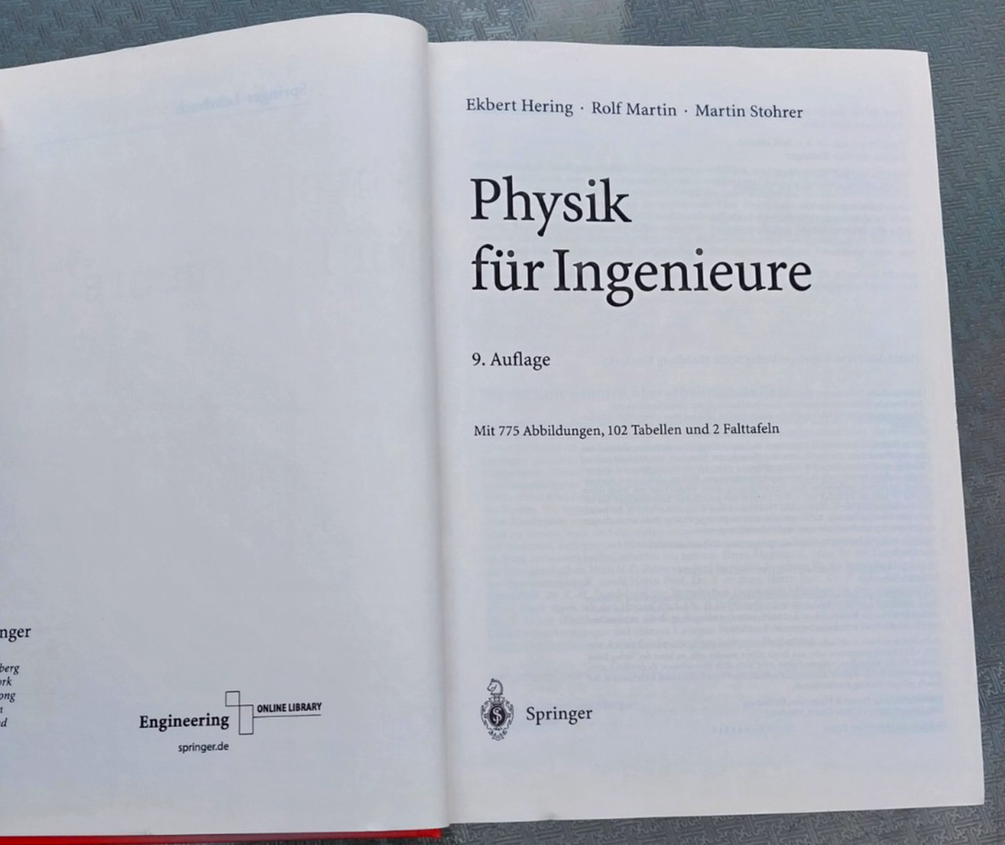 Physik fr Ingenieure by Ekbert Hering Hardcover Book Auflage 9