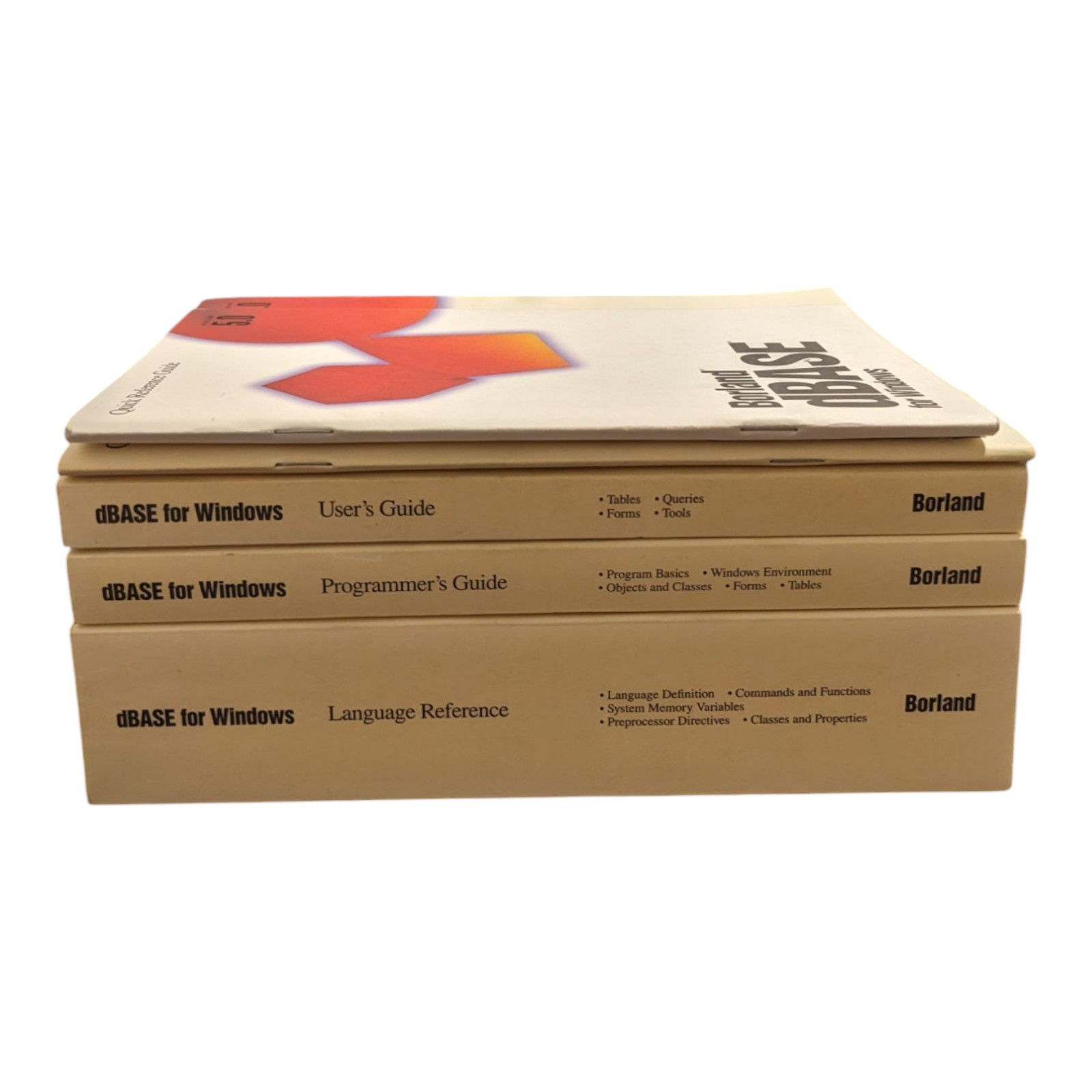 Borland dBase 5.0 Windows Programmers & User Guide Language Reference 5 Books