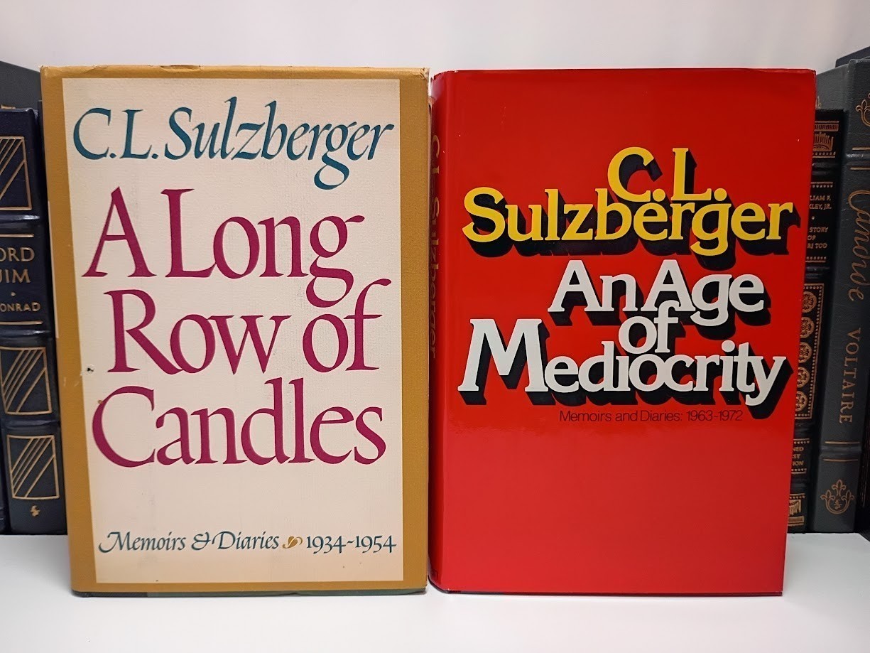 A long Row of Candles & An Age of Mediocrity HC Set by C.L. Sulzberger 1st Ed VG