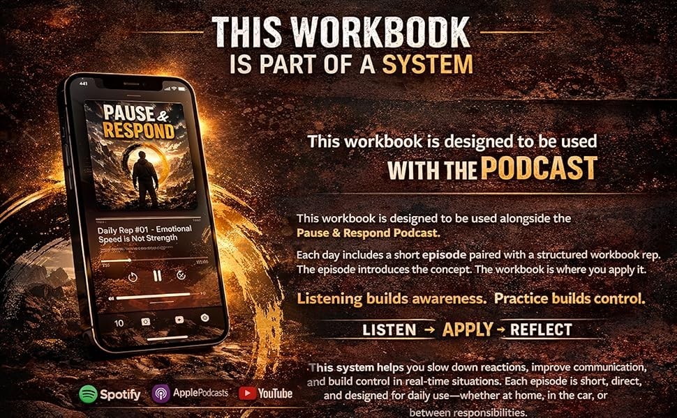 PAUSE & RESPOND 30-Day Discipline Workbook: A Practical System for Emotional Con
