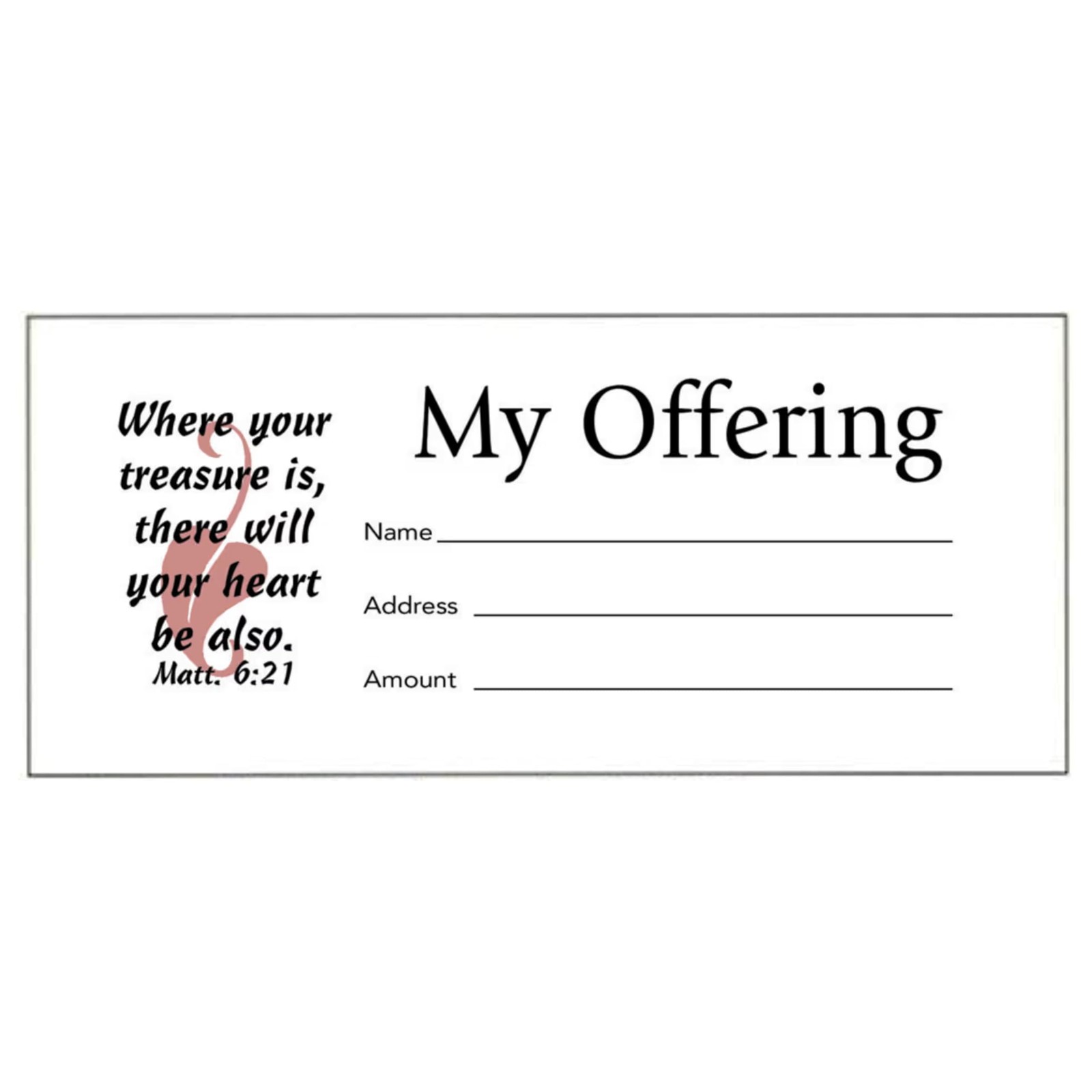 Broadman Church Supplies My Offering Bill Size Envelope, 100 100 Count, White