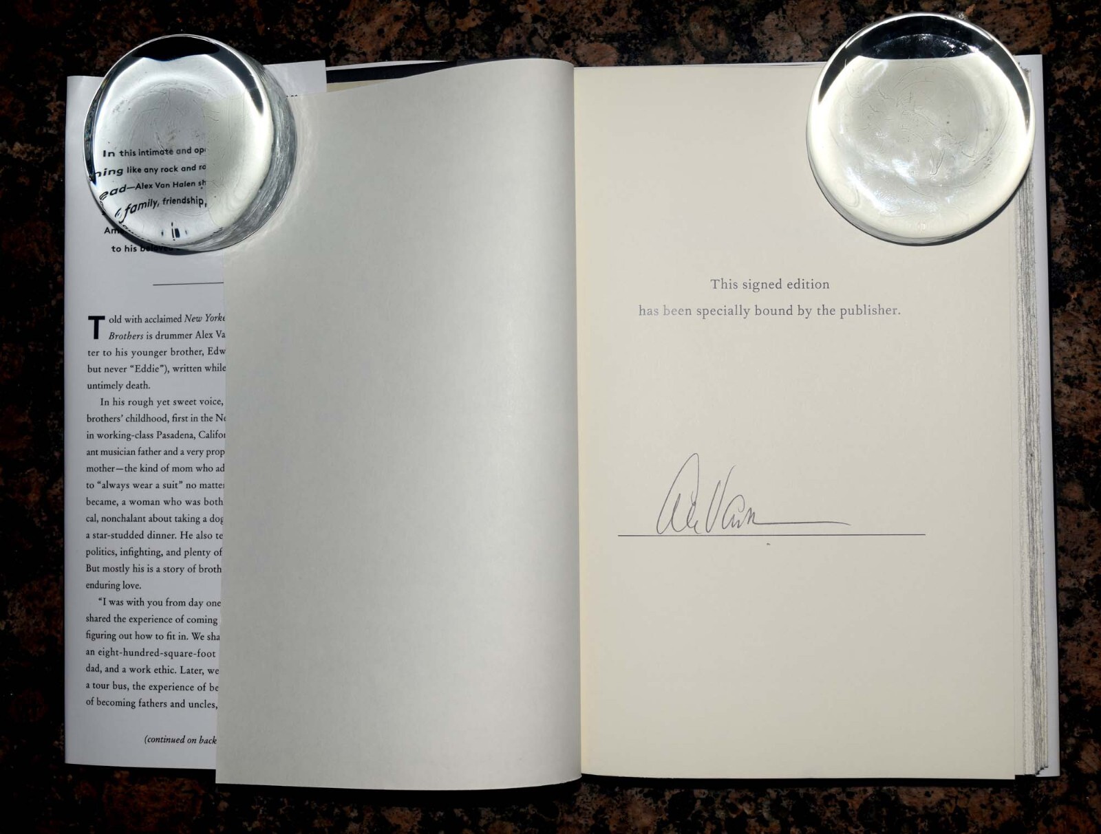 ALEX VAN HALEN Signed ✎ BROTHERS Hardcover Book First Edition Autographed ✎ 2024