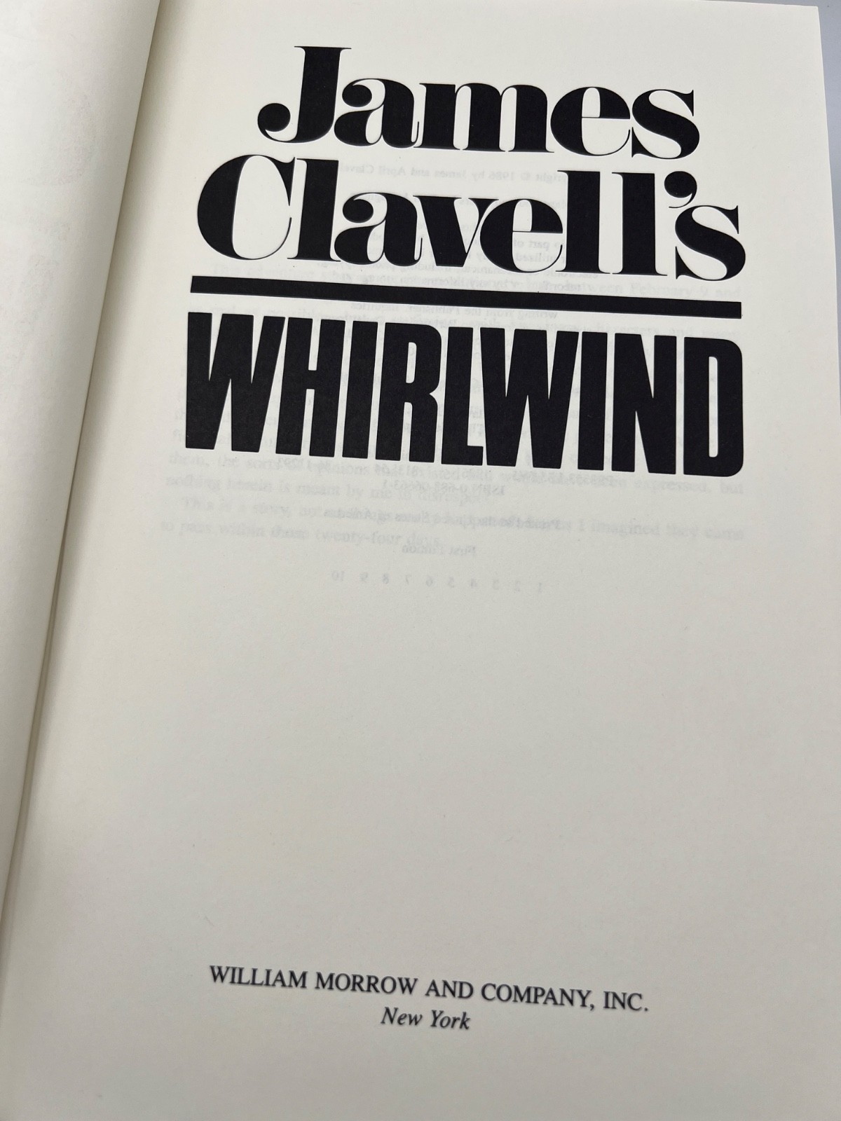 WHIRLWIND By James Clavell First Edition First Printing 1986 HC/DJ Asia Saga