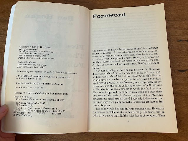 Ben Hogan – Five Lessons The Modern Fundamentals of Golf – 1957