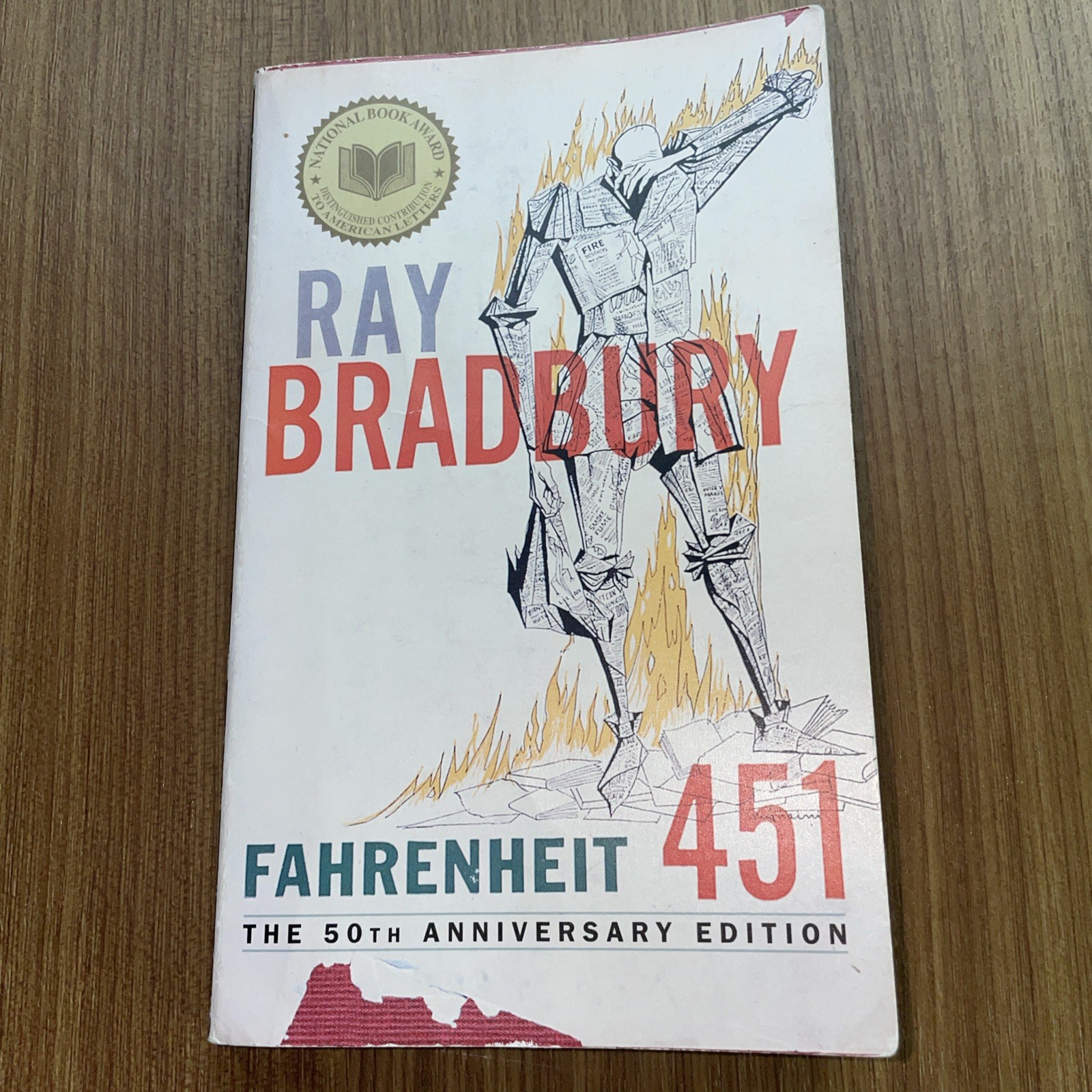 Fahrenheit 451 by Ray Bradbury, 50th Anniversary Edition Paperback 1991