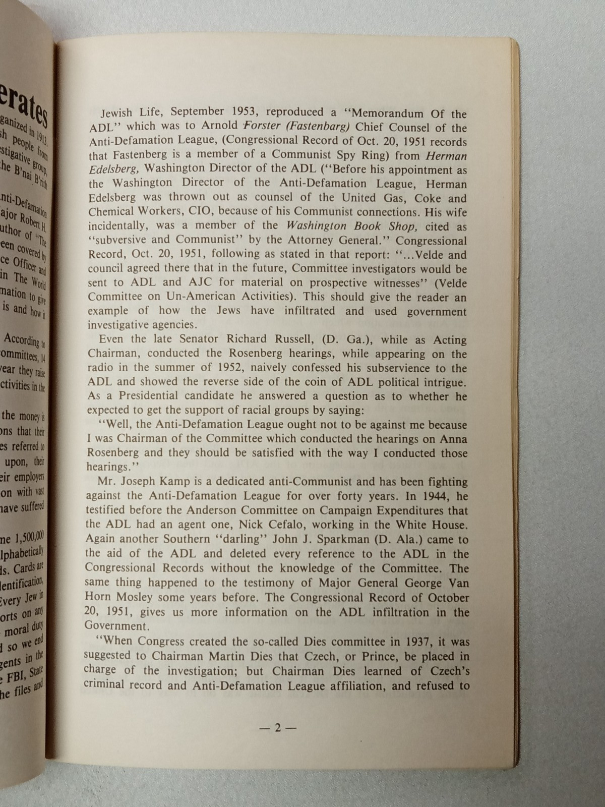 Real Hate Mongers: The Anti-Defamation League (Stapleback) by James Warner