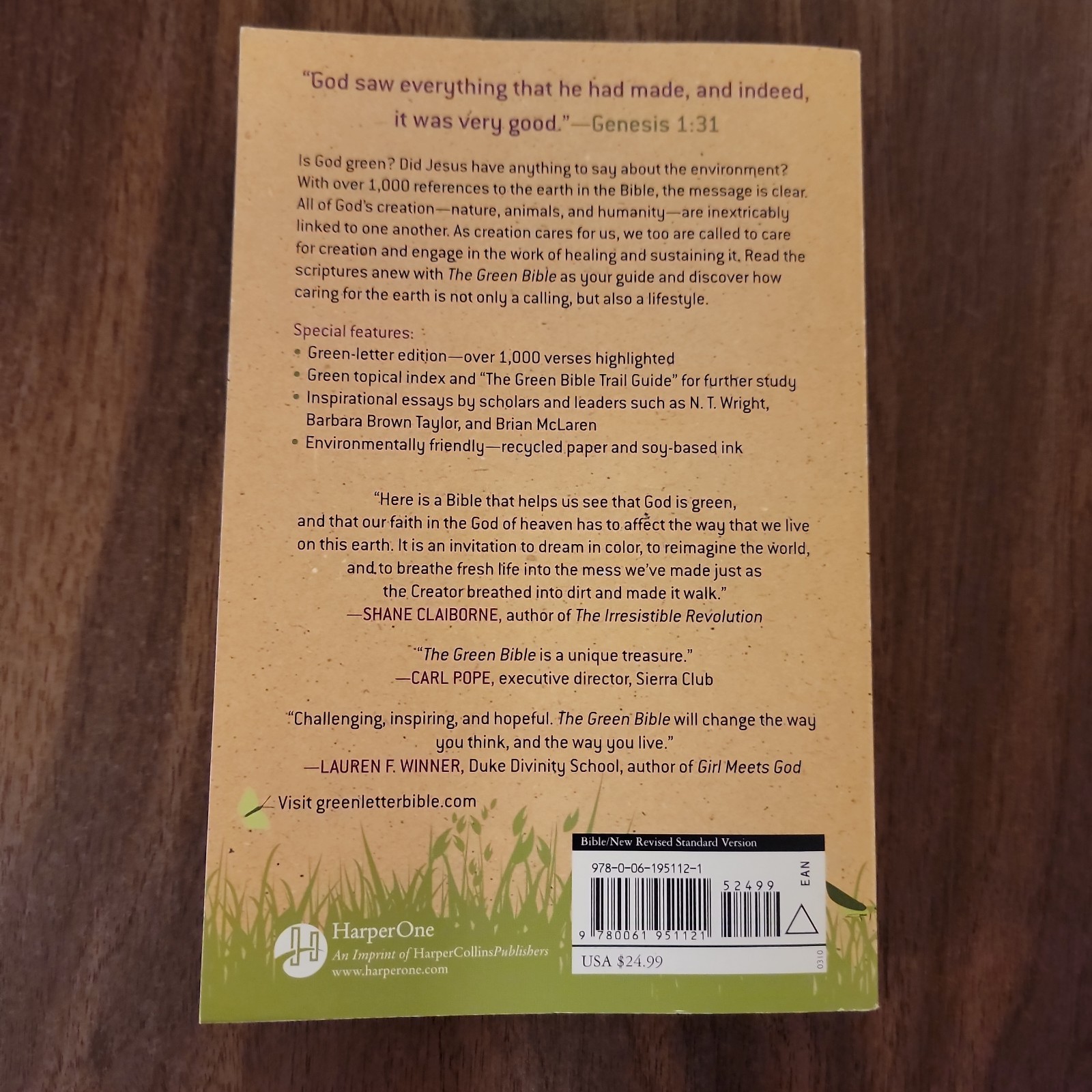 The Green Bible – Paperback NRSV Foreword By Desmond Tutu