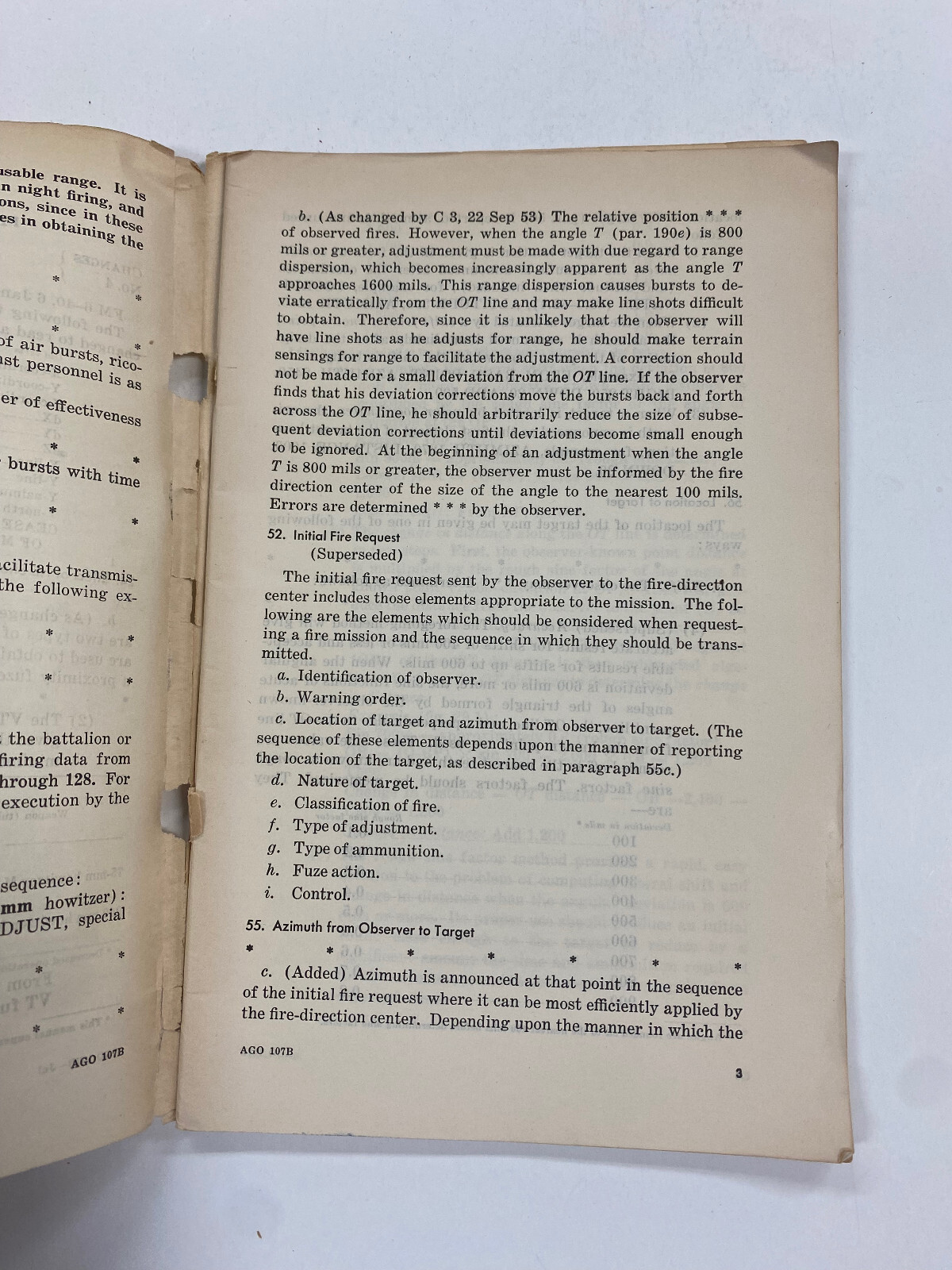 OE24) United States US Army Field Artillery Gunnery 1954 PB Cold War Era