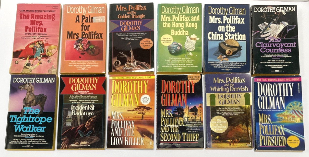 Vintage DOROTHY GILMAN Lot Of 12 Paperback Books Mrs. Pollifax +More Fawcett