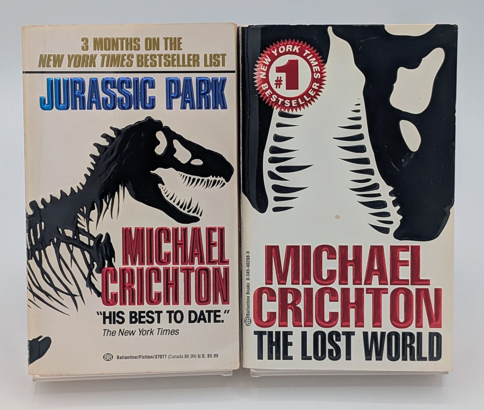 Michael Crichton Jurassic Park Lost World Paperback Lot Dinosaur Thriller