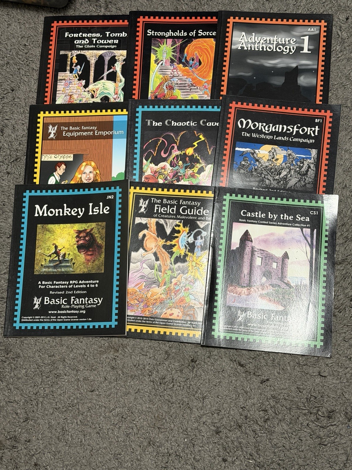Basic Fantasy Role-Playing Game RPG lot of 9 Books Guides