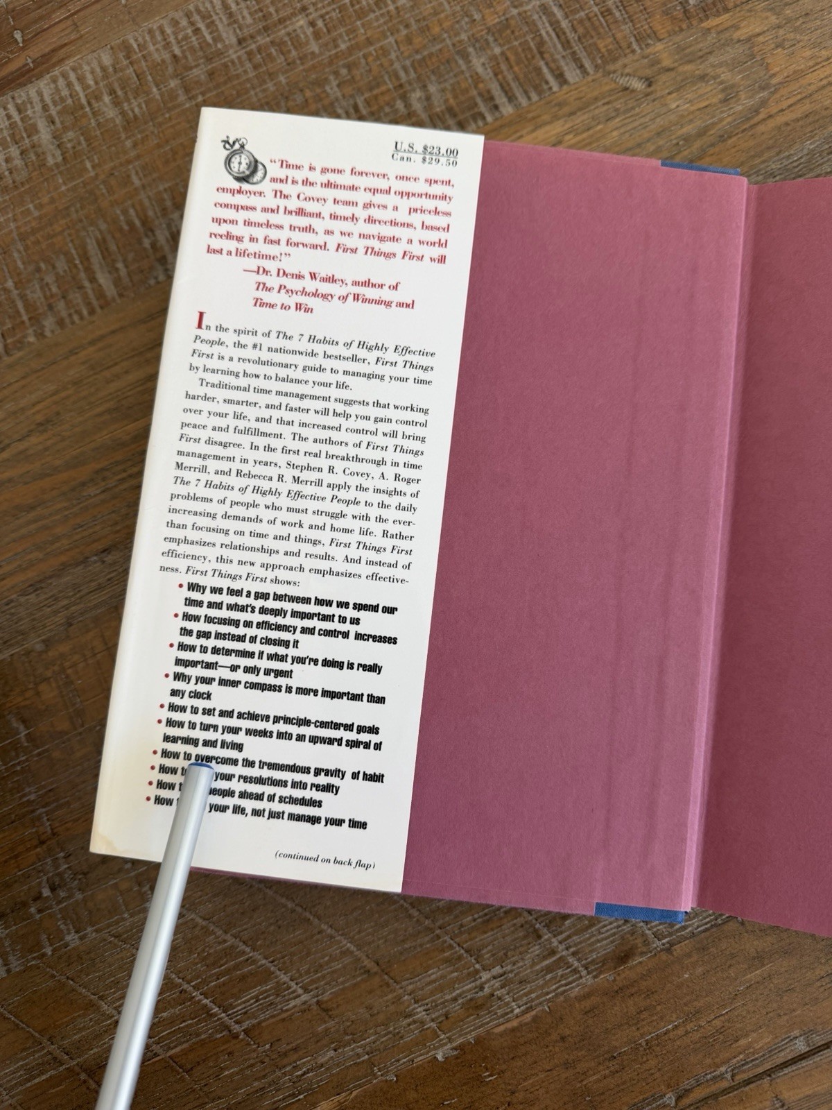 First Things First : A Principle-Centered Approach to Time and Life… SIGNED