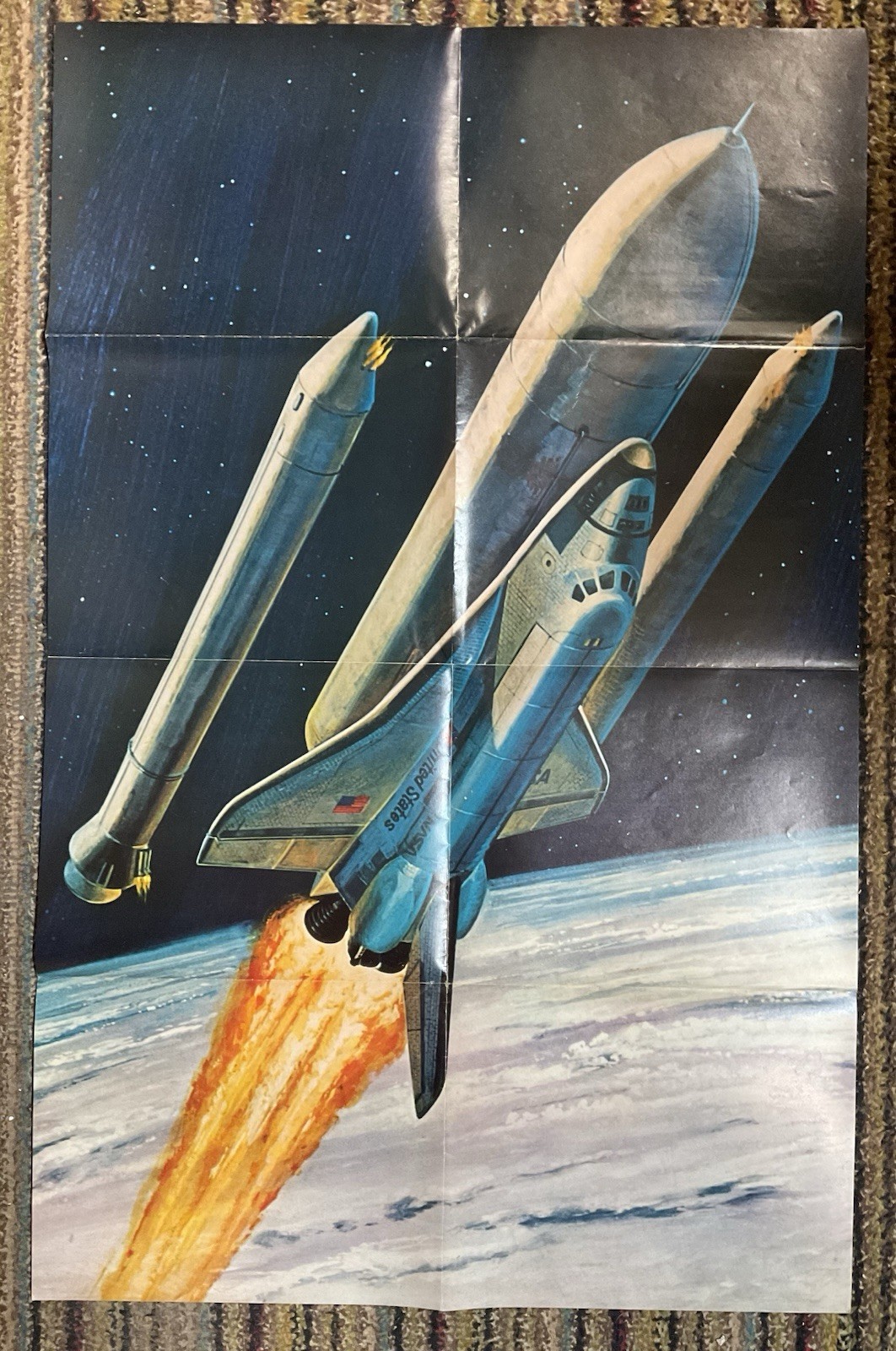 GIANT POSTERBOOK: SPACE (1979) Watermill Press; Space Shuttle, Skylab Foldout
