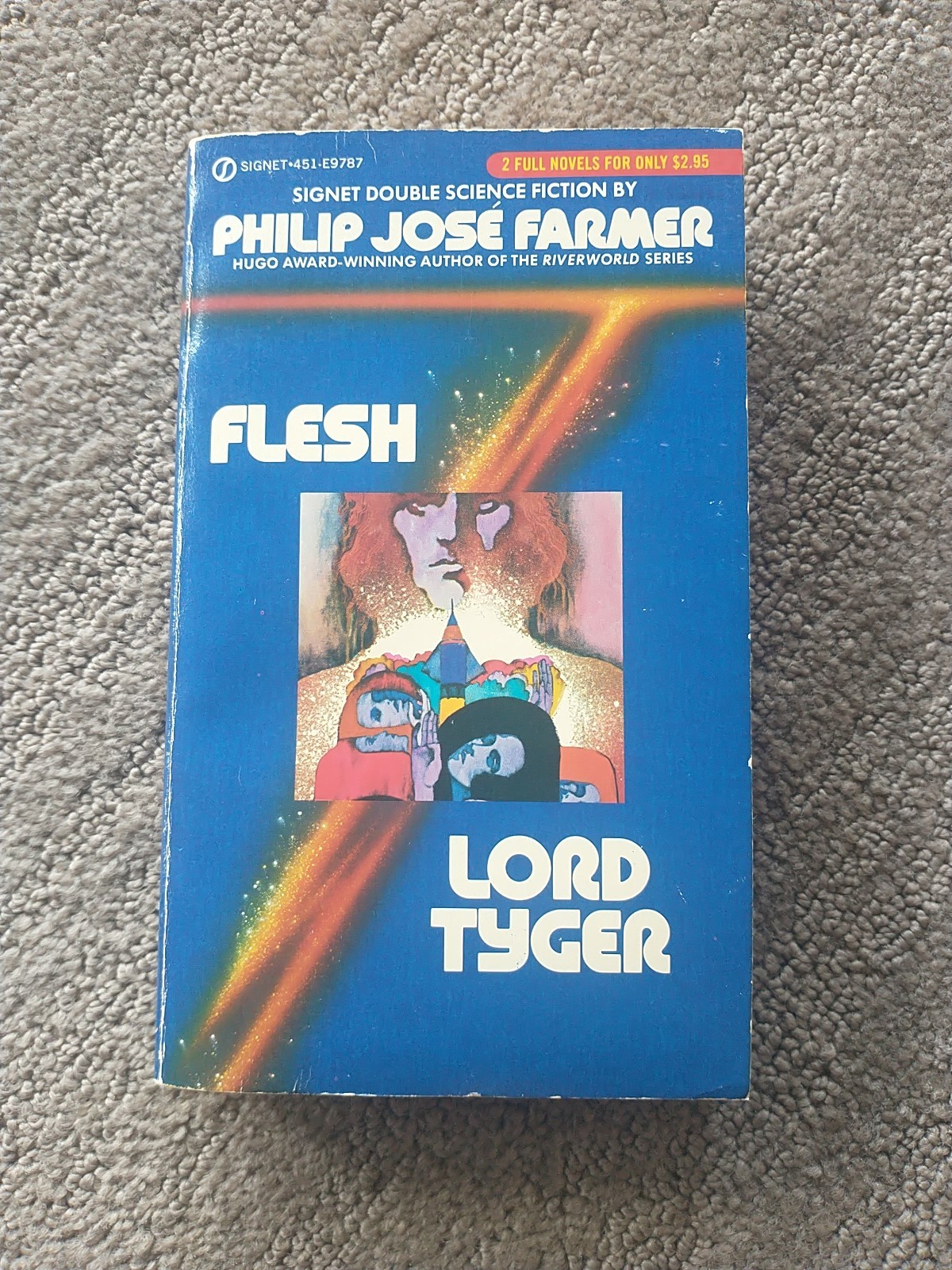 Flesh w/ Lord Tyger by Philip Jose Farmer. 1st printing 1981. Sci-fi Double pb