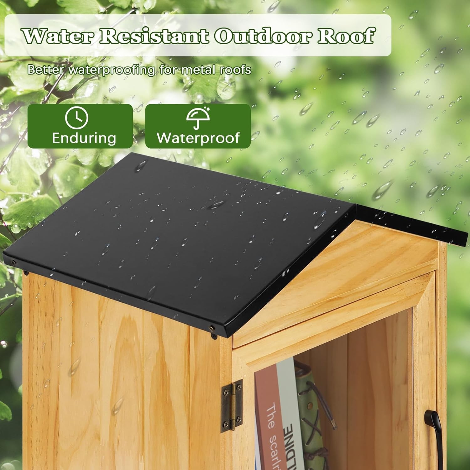Little Library Box Outdoor Free Library, Double Outdoor Library Book Box Storage