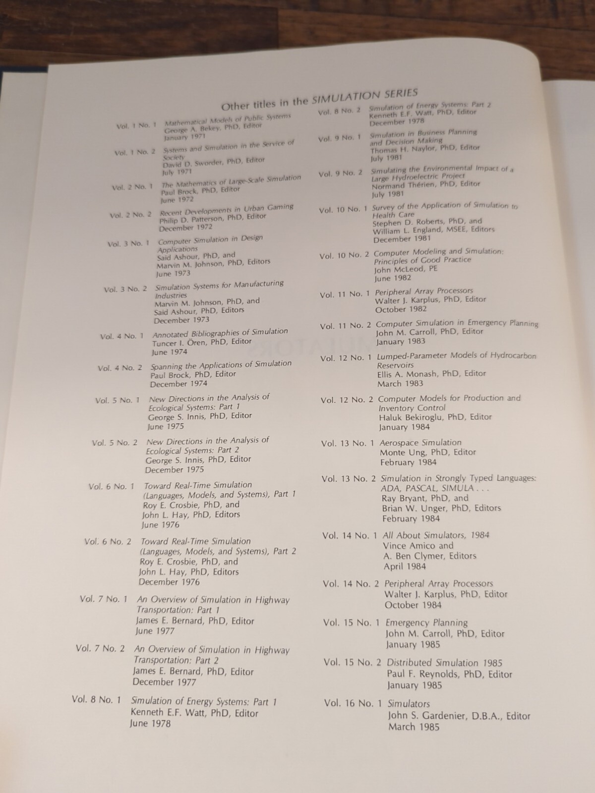Simulations, Society For Computer Simulation. John Gardenier Vol. 16 Number 1