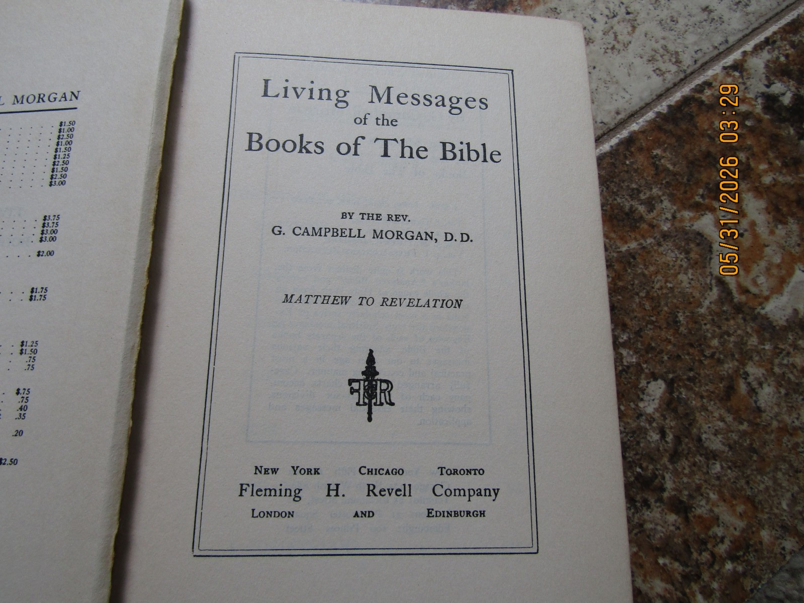 G Campbell Morgan-Living Messages of the Books of the Bible – Matt-Rev 1912