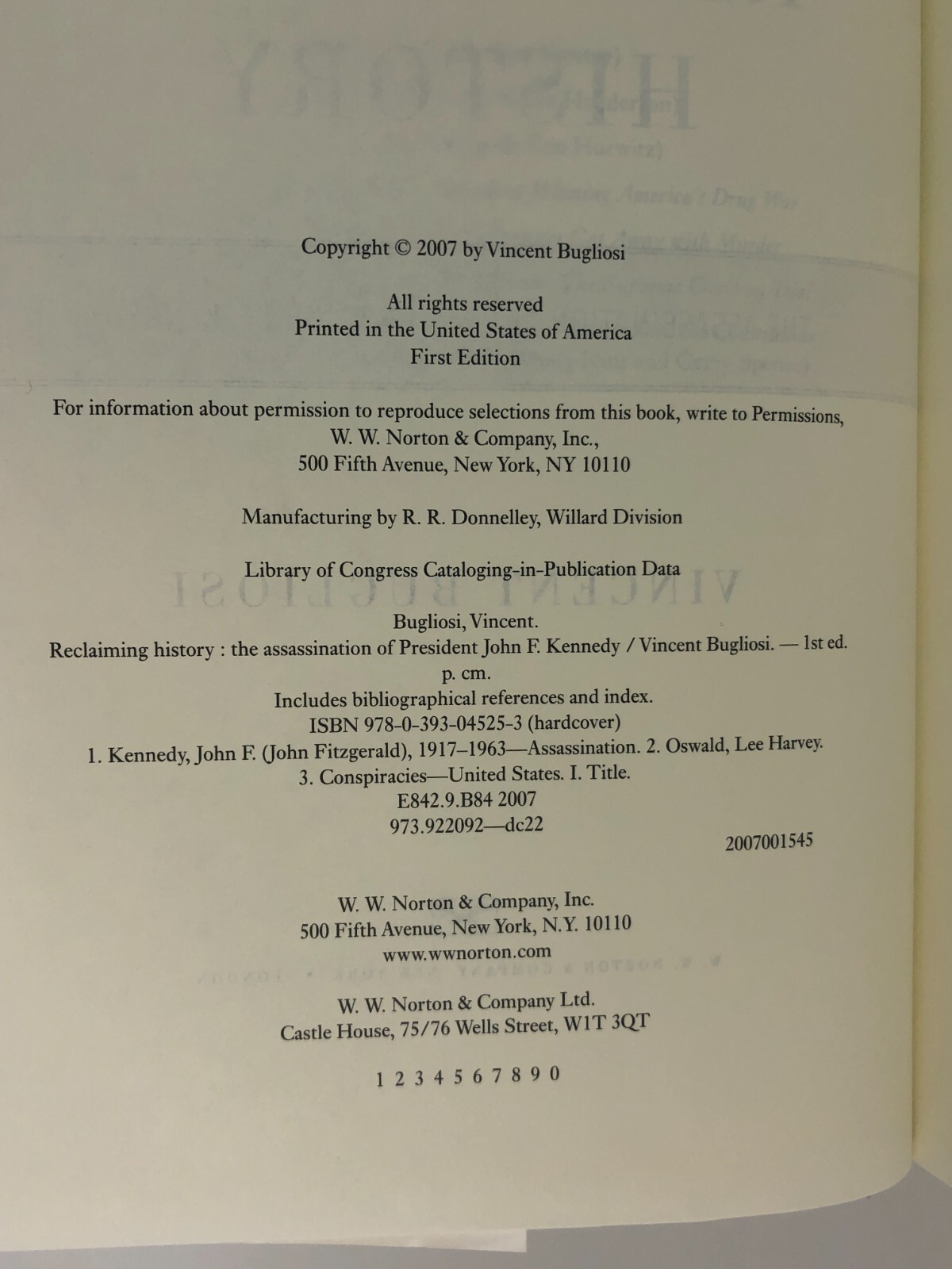 Reclaiming History Assassination of President John F Kennedy Bugliosi CD HCDJ VG