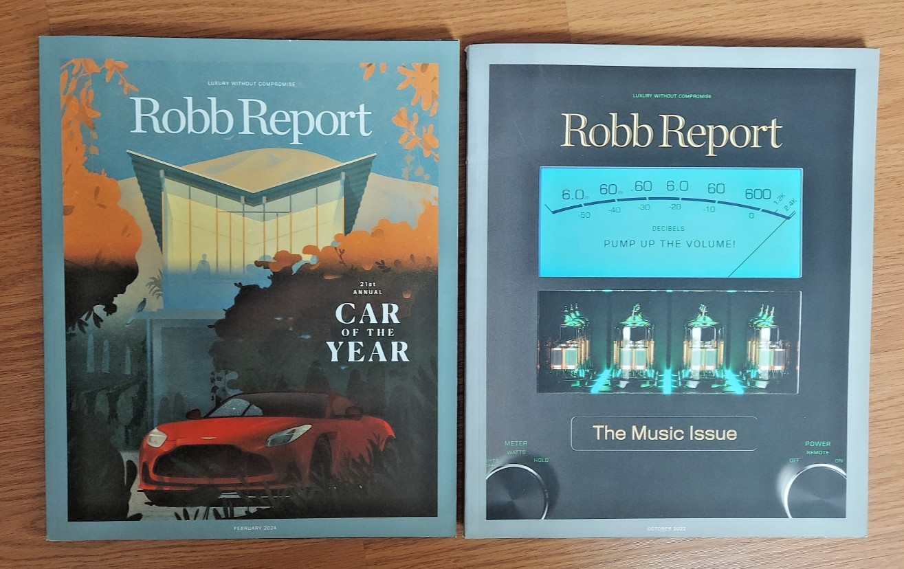 Lot of 2 Magazines Robb Report October 2022 & February 2024 VGUC