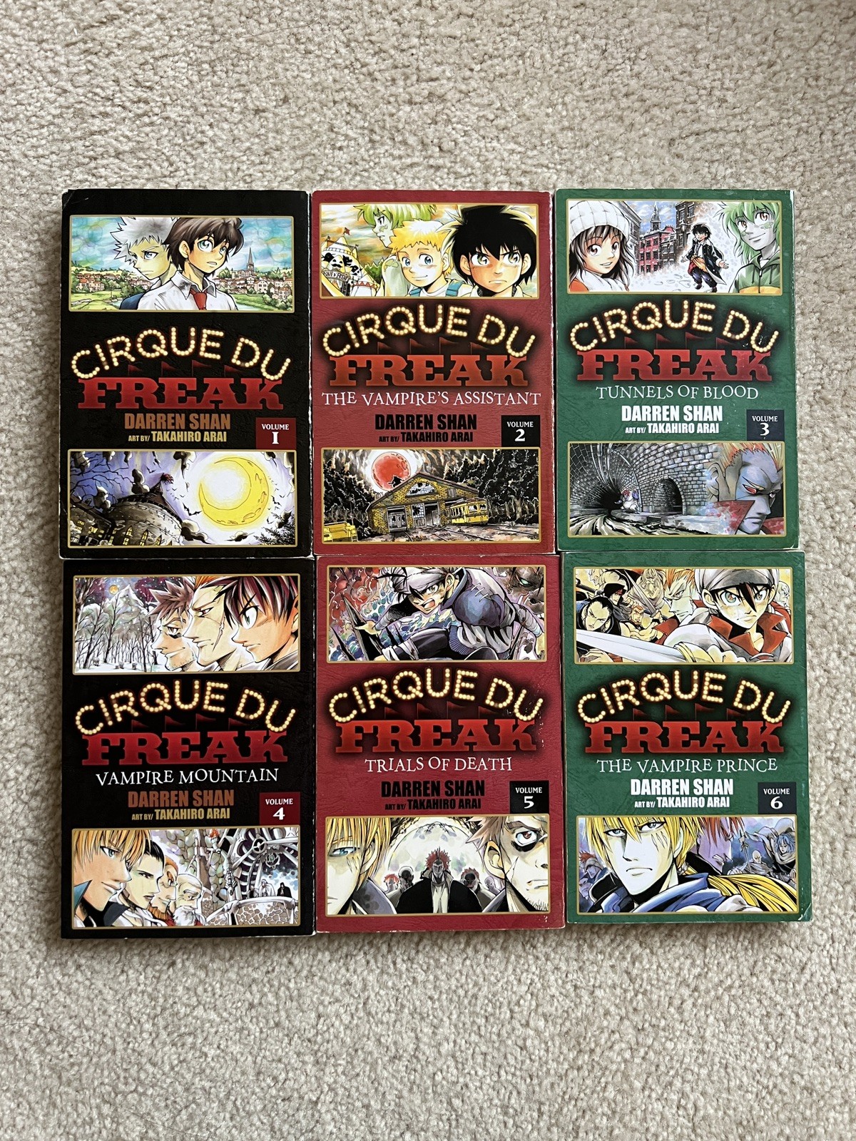 1st Edition Cirque Du Freak Vol. 1-6 Manga English Set Darren Shan Rare