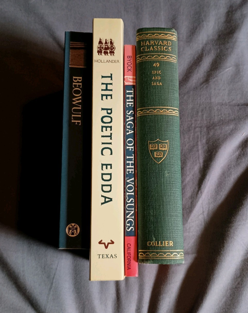 Epic Saga Book Lot – Beowulf, Edda, Volsungs, Old English Germanic