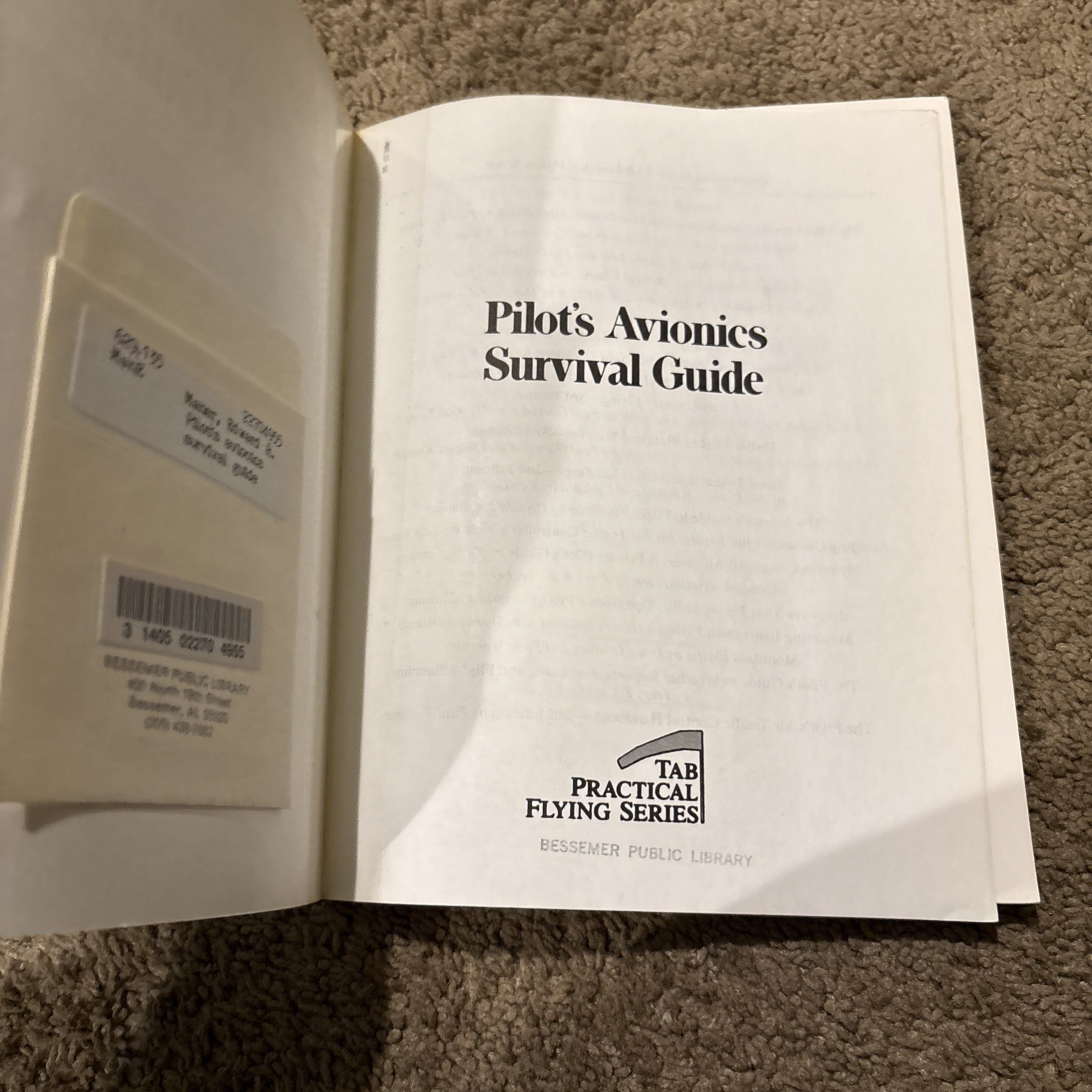Pilot’s Avionics Survival Guide Paperback Edward R. Maher, Ex Lib Very Good Rare