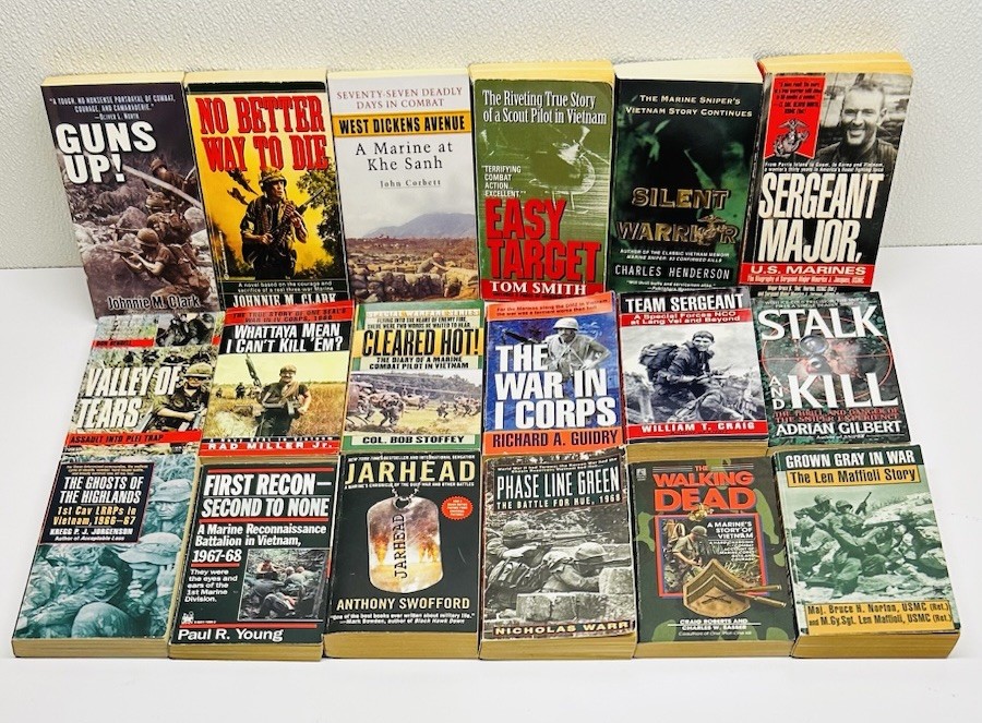 Lot of 18 Military Nonfiction Vietnam War Books Marines Biography Battles Sniper