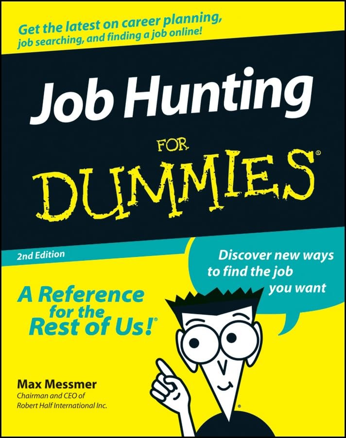 Job Hunting for Dummies, 2nd Edition – paperback Messmer, Max