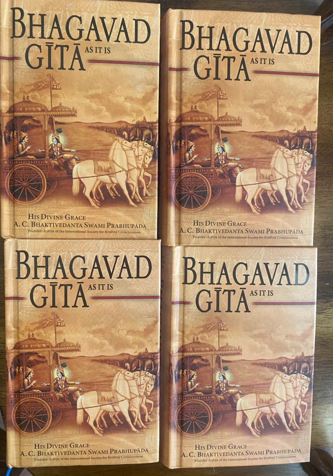Set of 4: Bhagavad-Gita As It Is Compact Edition 6″ x 4″ Hardcover 2016