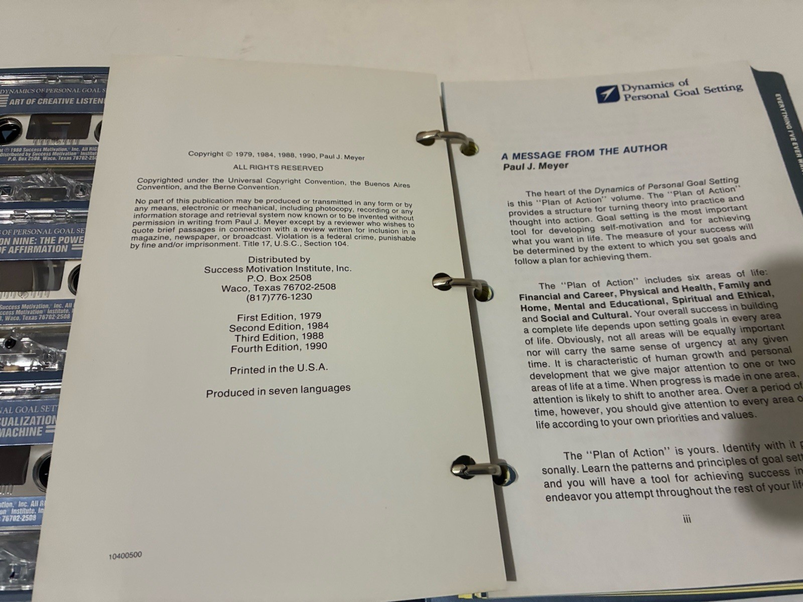 1990 Dynamics of Goal Setting – Lesson Manual & Plan of Action – Paul J. Meyer