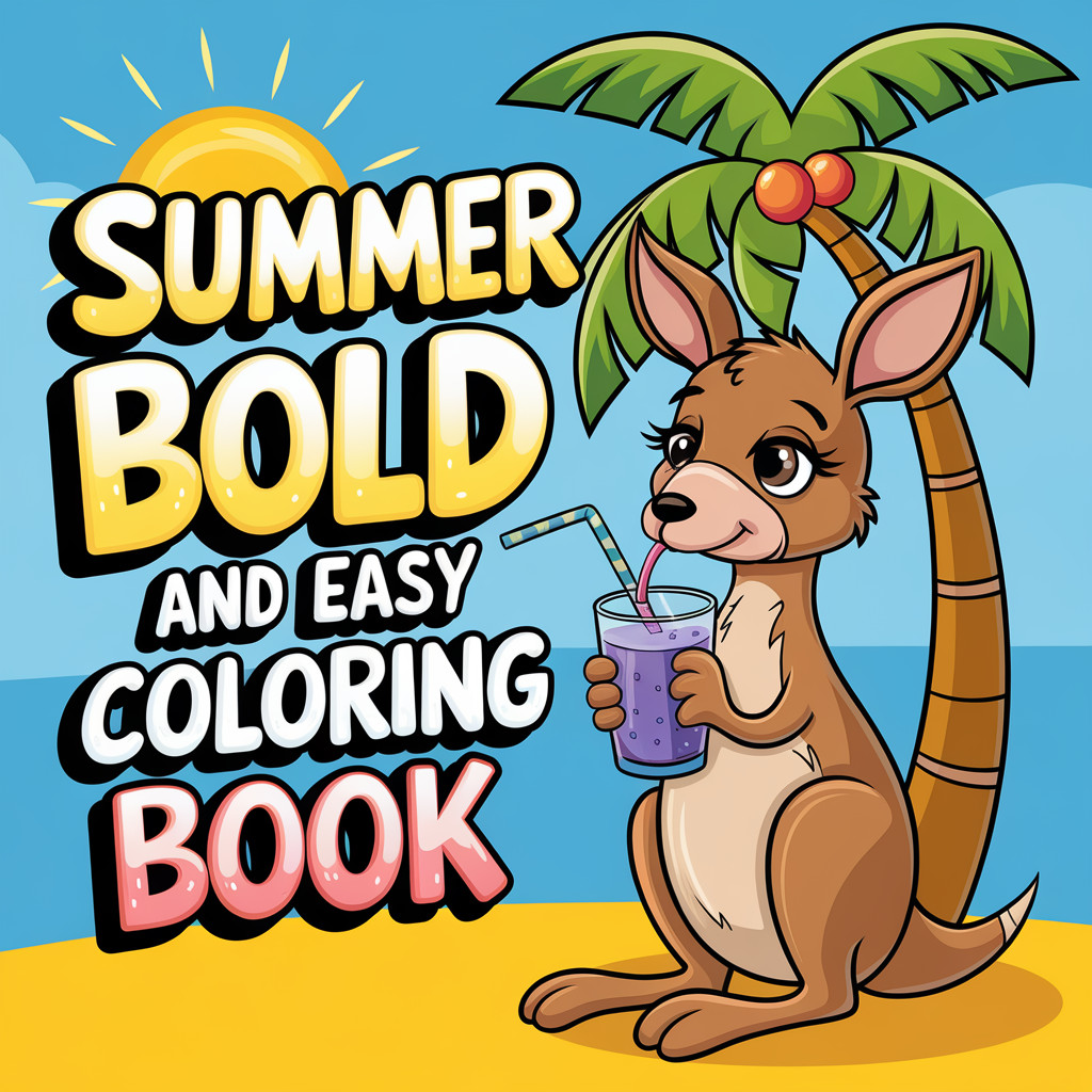 Summer Coloring Book: Bold & Easy Coloring Book for Kids & Adults: Bold & Ea…