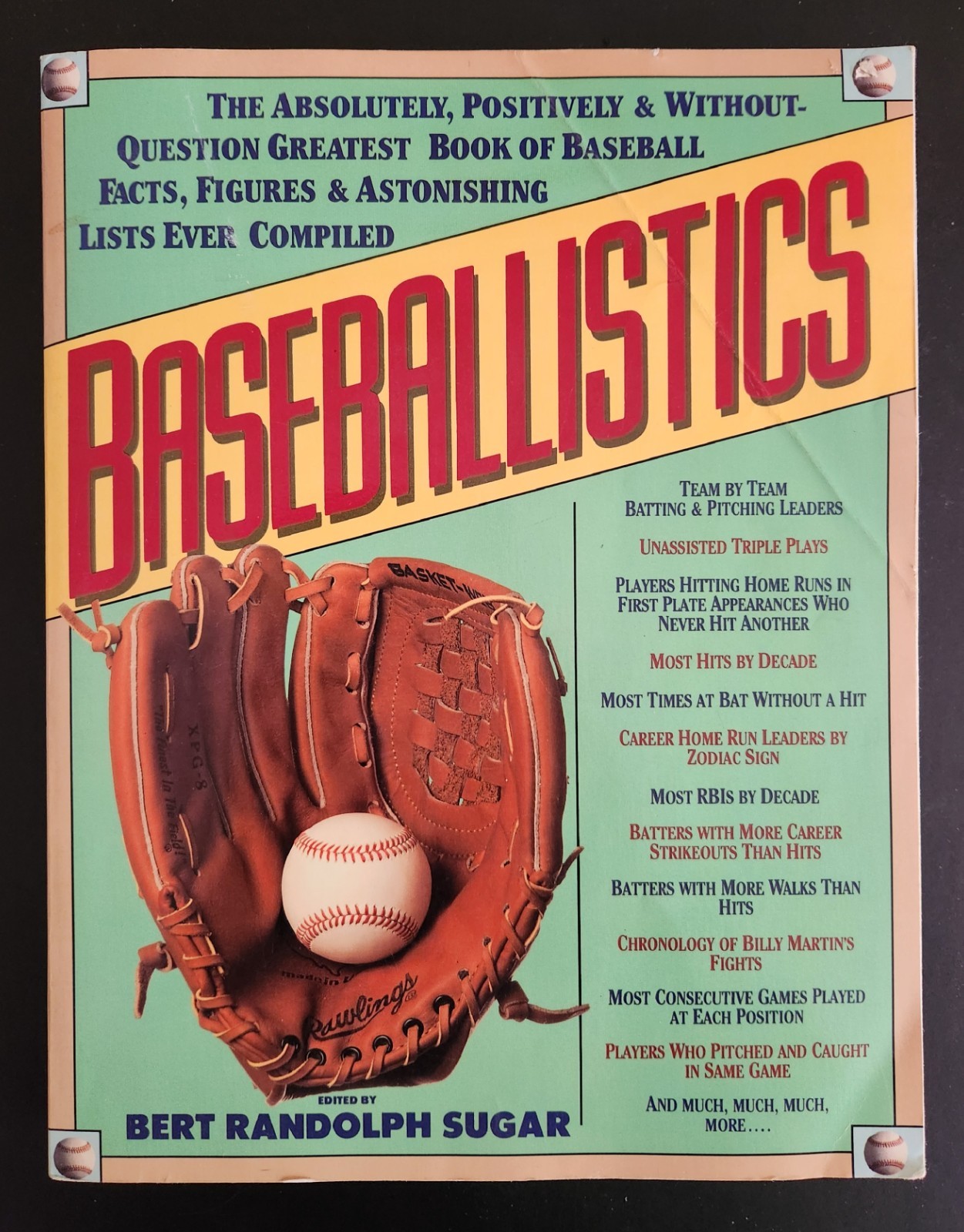 BASEBALLISTICS by Bert Randolph Sugar – Astounding Book of Baseball Facts/Trivia