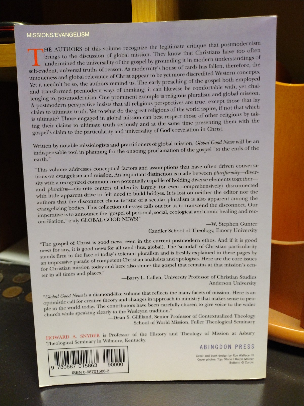 Global Good News Mission in a New Context Edited by Howard Snyder Abingdon Press