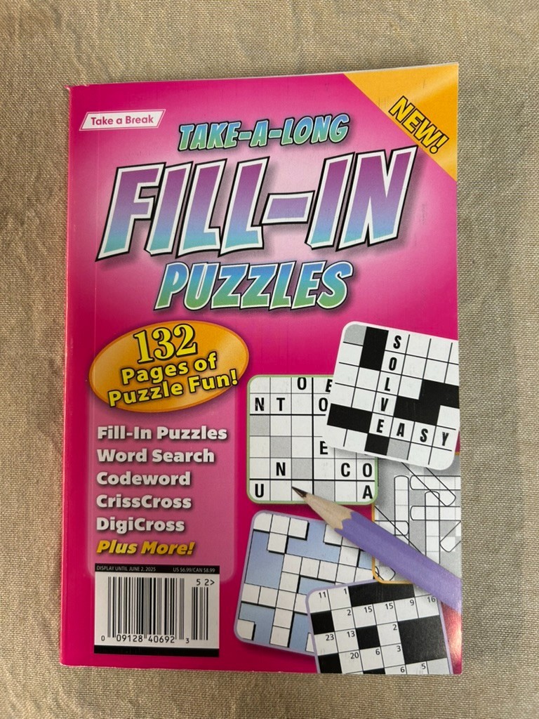 Take a Break Take-a-Long Fill-Ins Puzzles ~ 132 Pages of Puzzle Fun! ~ June 2025