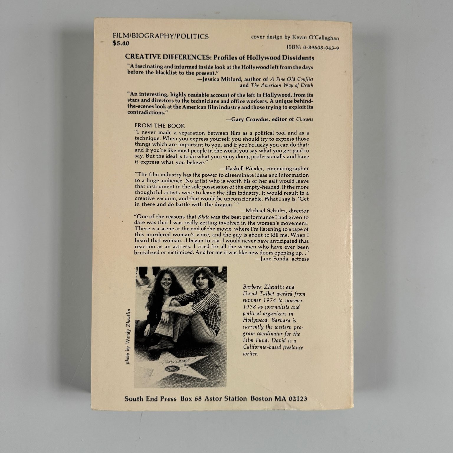 Creative Differences Talbot & Zheutlin 1978 First Edition Hollywood Politics ARC