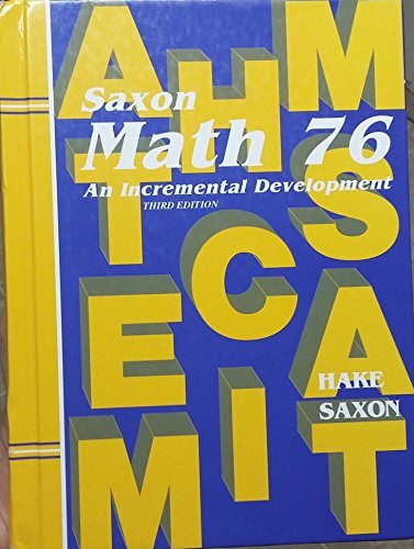 Saxon Math 7/6: Student Edition 2002 by SAXON PUBLISHERS