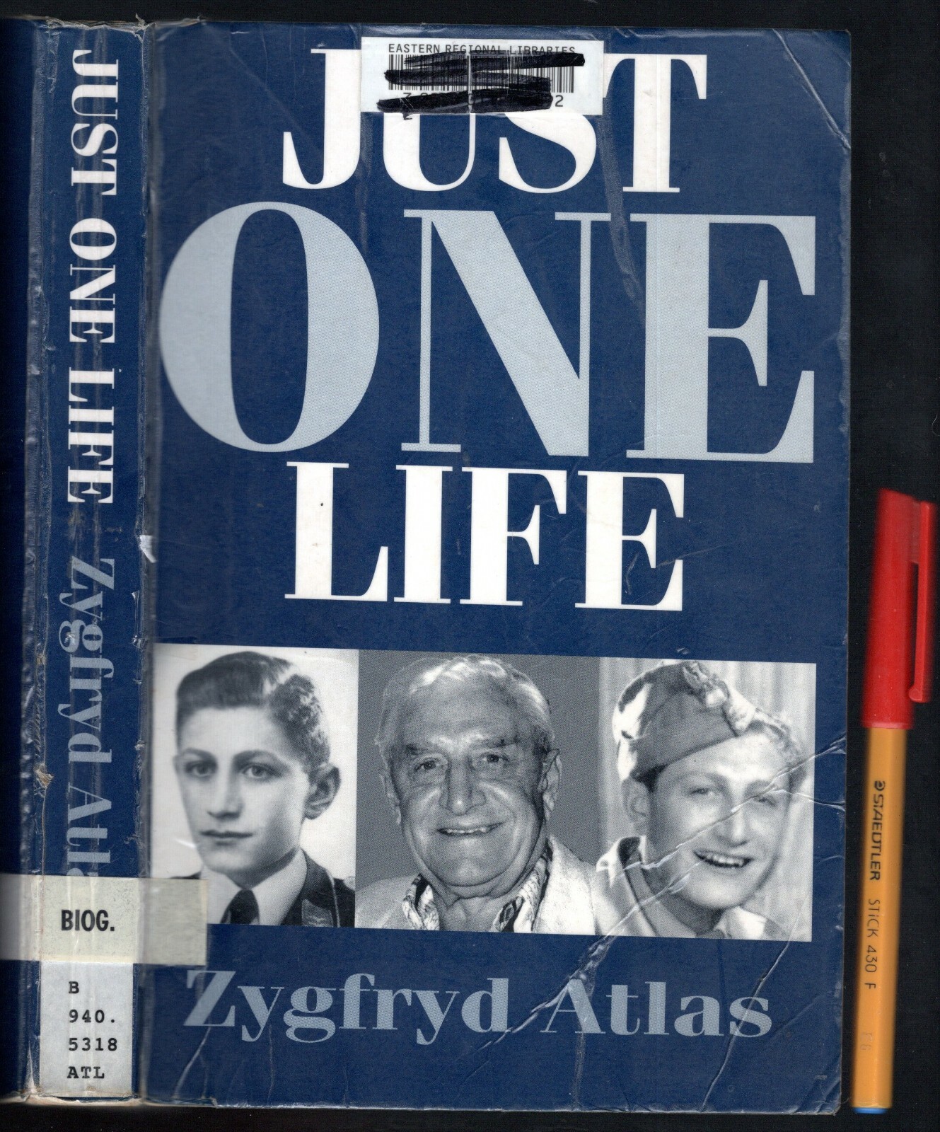 JUST ONE LIFE Zygfryd Atlas, AutoBiog of WWII POLISH Jewish SURVIVOR 294 pages