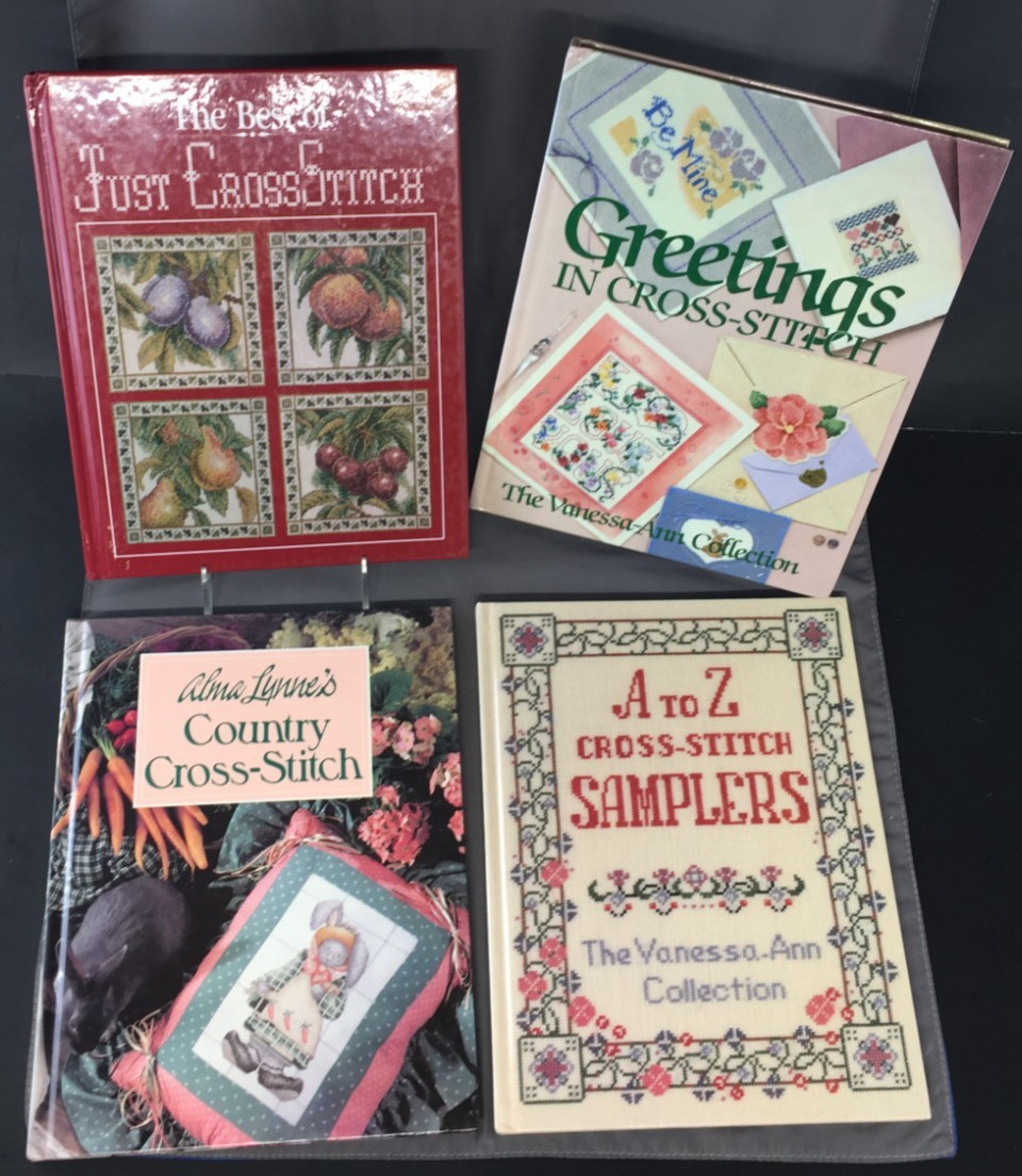Set of 4 Hardcover Cross Stitch Pattern Books – Vanessa-Ann, Alma Lynne, Oxmoor