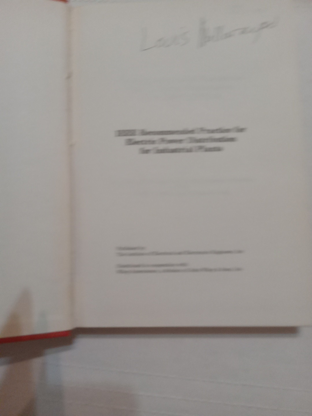 Recommended Practice for Electric Power Distribution for Industrial Plants IEEE