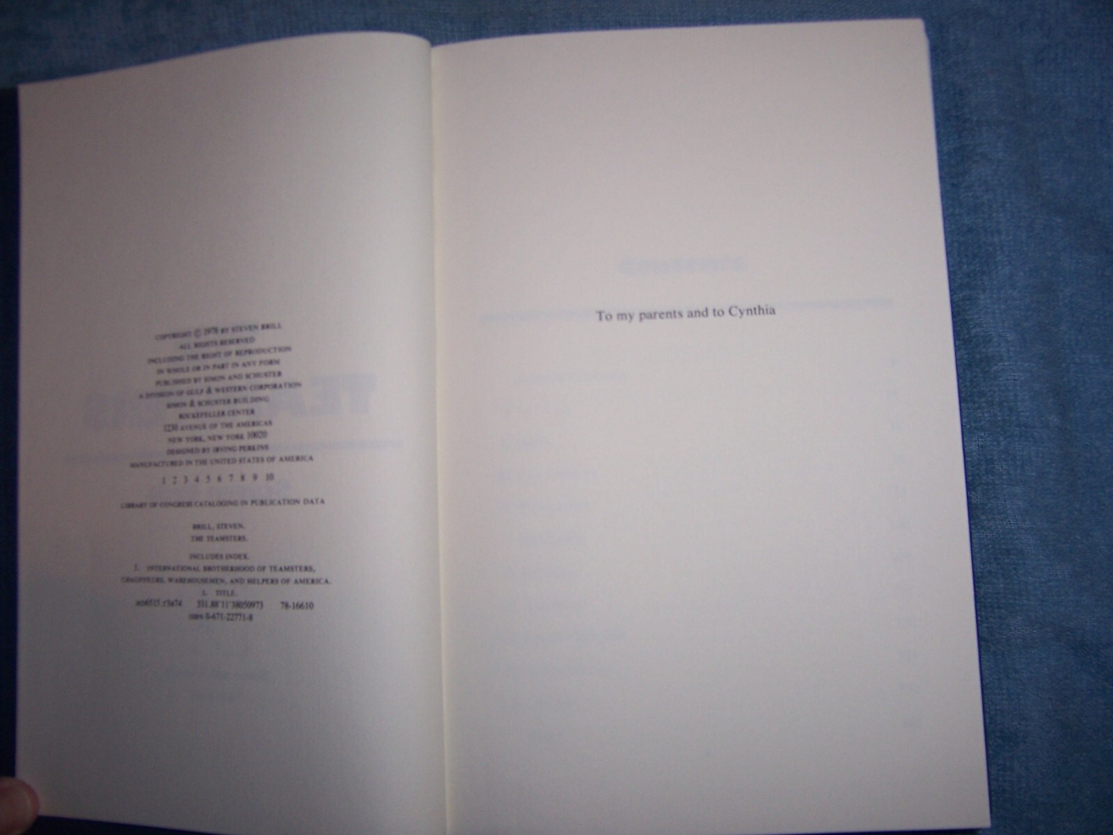 THE TEAMSTERS by Steven Brill/1st ed/HCDJ/History/American