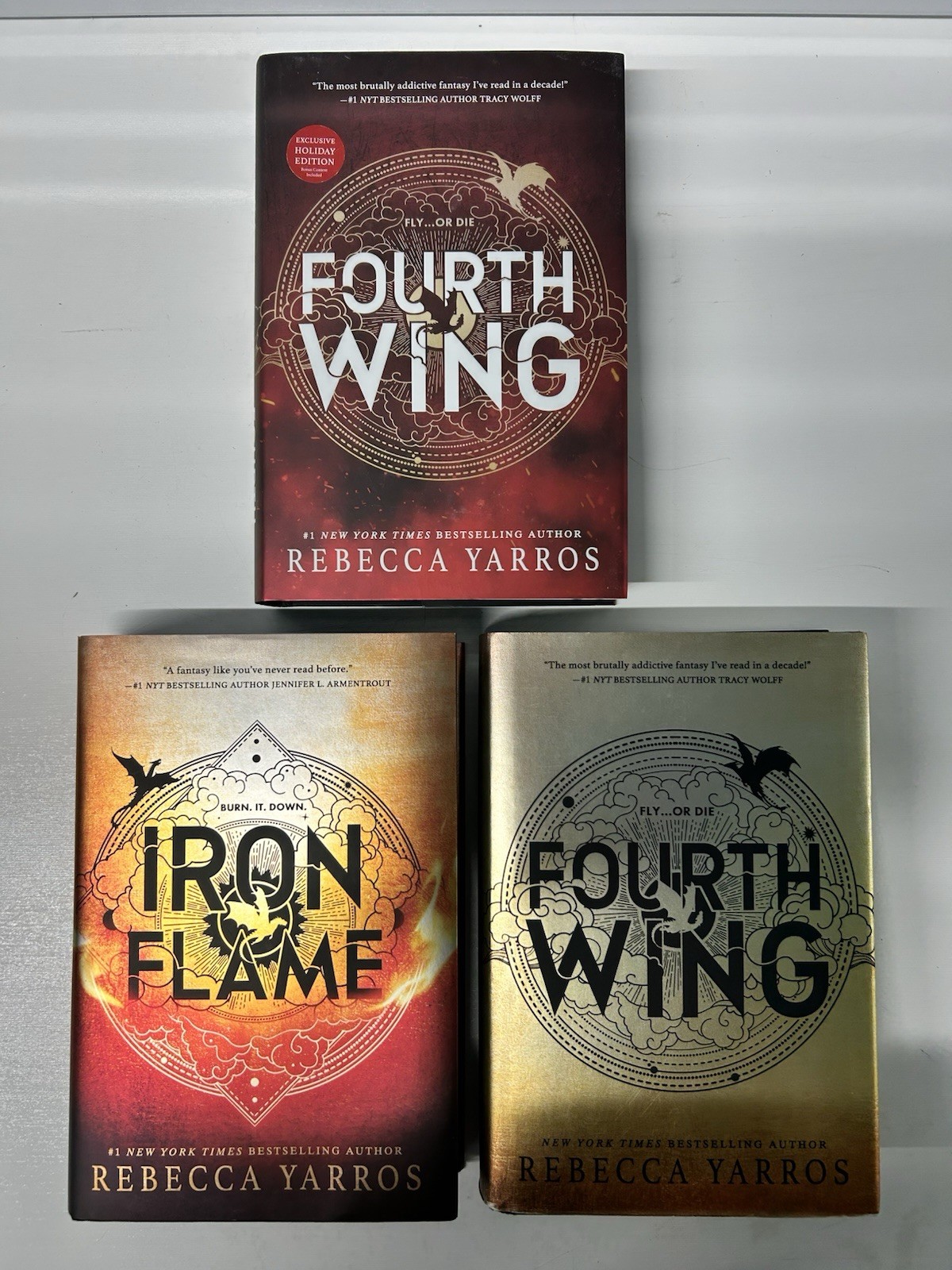 Rebecca Yarros Empyrean Series Lot 3 Fourth Wing Iron Flame HC