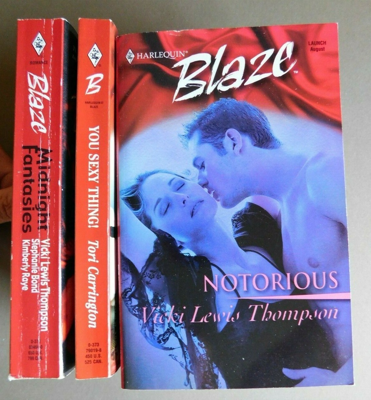 2001 Lot of 3 – Harlequin Blaze Romance- Launch, Notorious, You Sexy Things, Mid