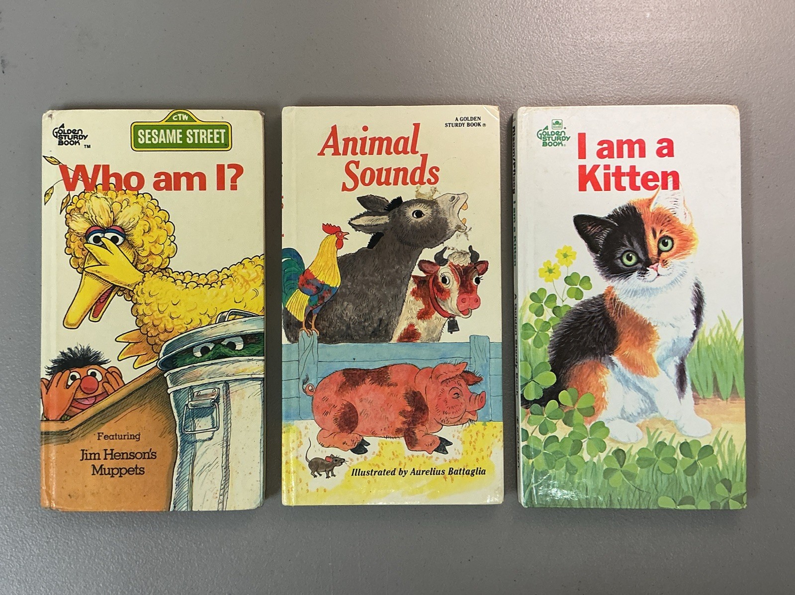 Lot (3) “Tall Sturdy Golden Board Books” Muppets- Animal Sounds- Kitten
