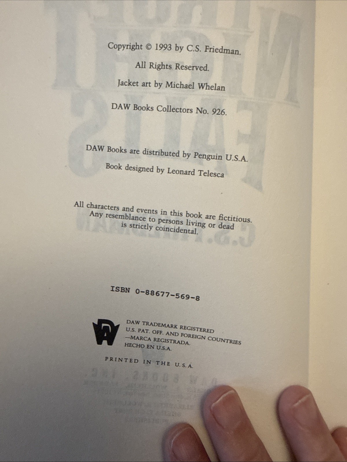 C. S. Friedman THE COLDFIRE Trilogy = complete 3 DAW HCDJ 1st/1st