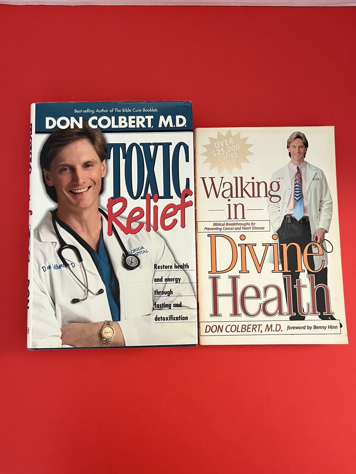 Lot 2 Don Colbert Books Toxic Relief, Walking In Divine Health
