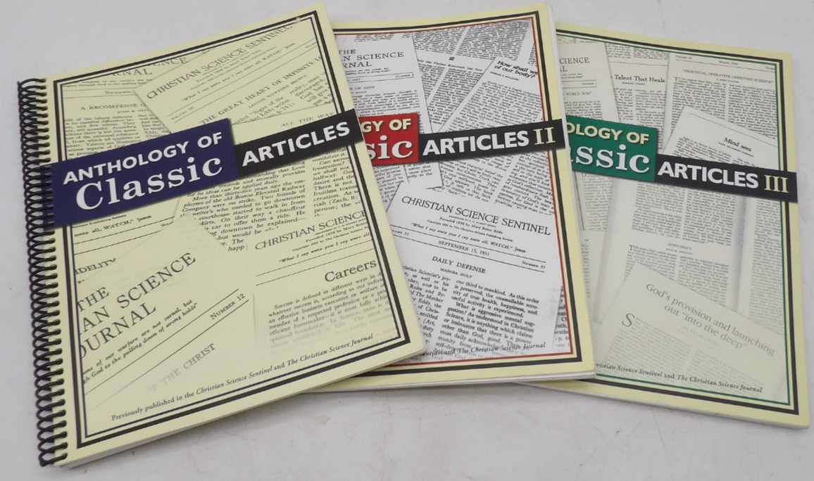 Anthology of Classic Articles Complete Set 3 Vol I II III Christian Science Publ