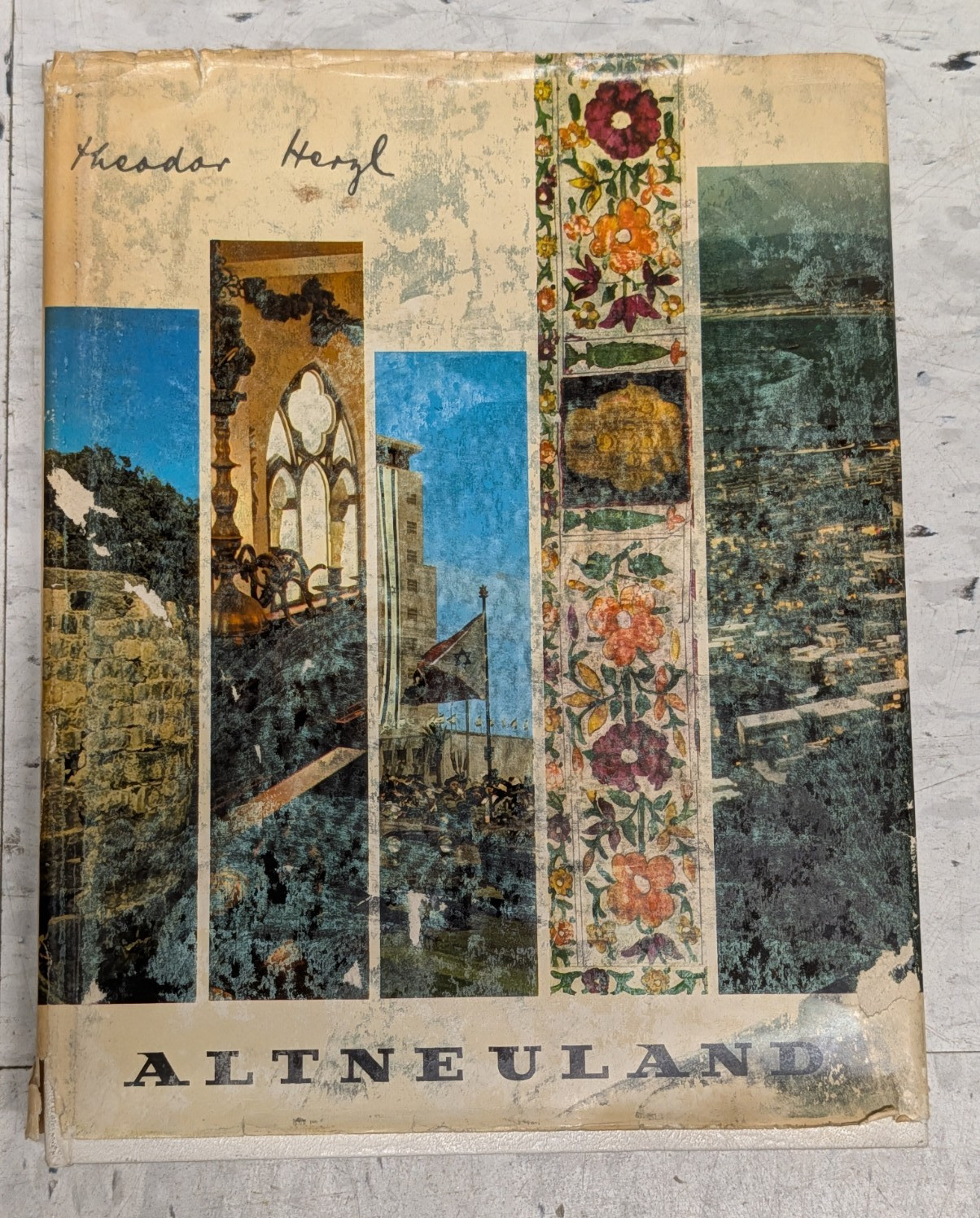 Altneuland Theodor Herzl Hardcover 1960 Haifa Illustrated DJ Signed Inscribed