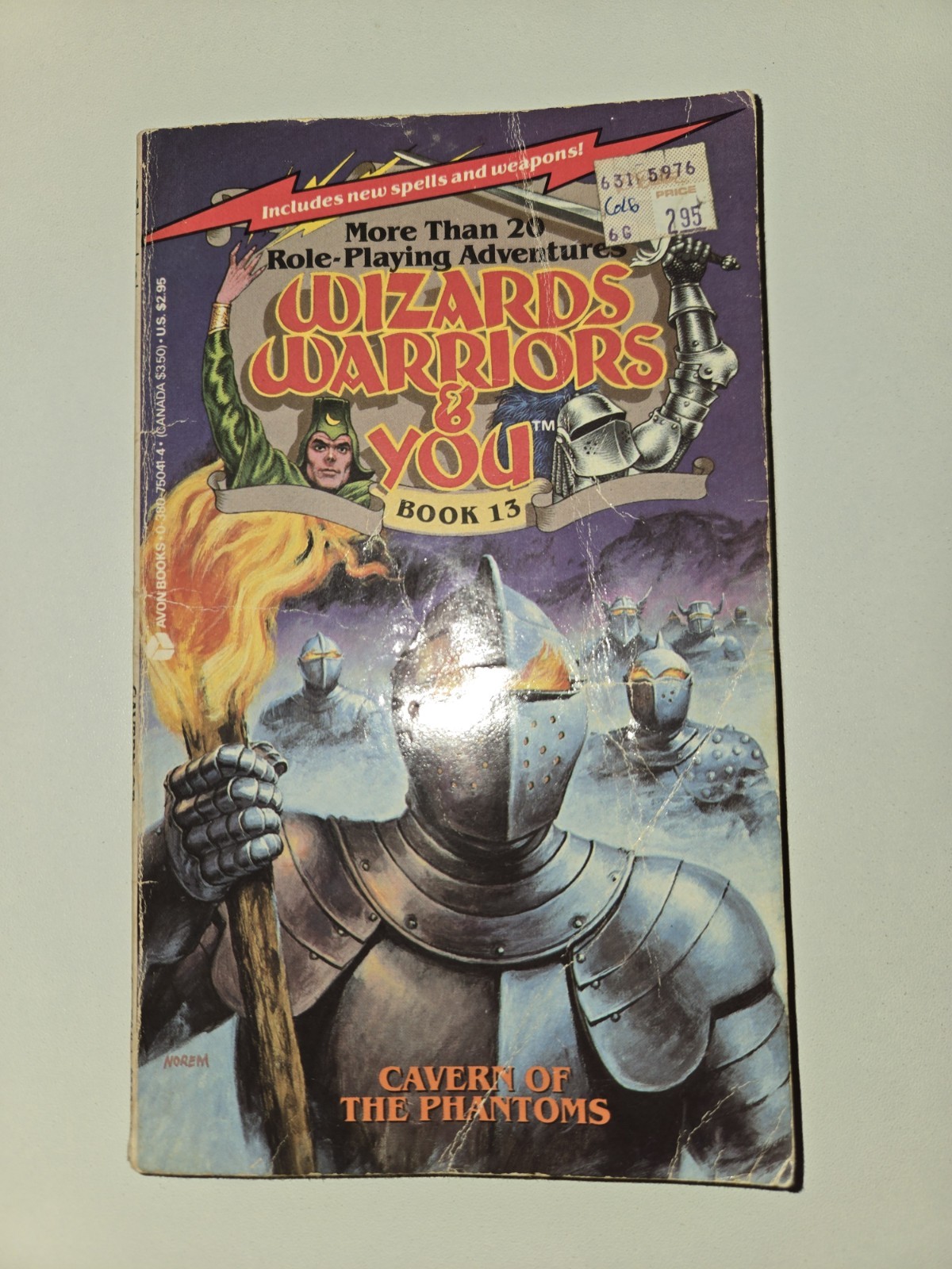 Wizards Warriors & You Book 13 Cavern Of The Phantoms RPG R L Stine Spine Crease