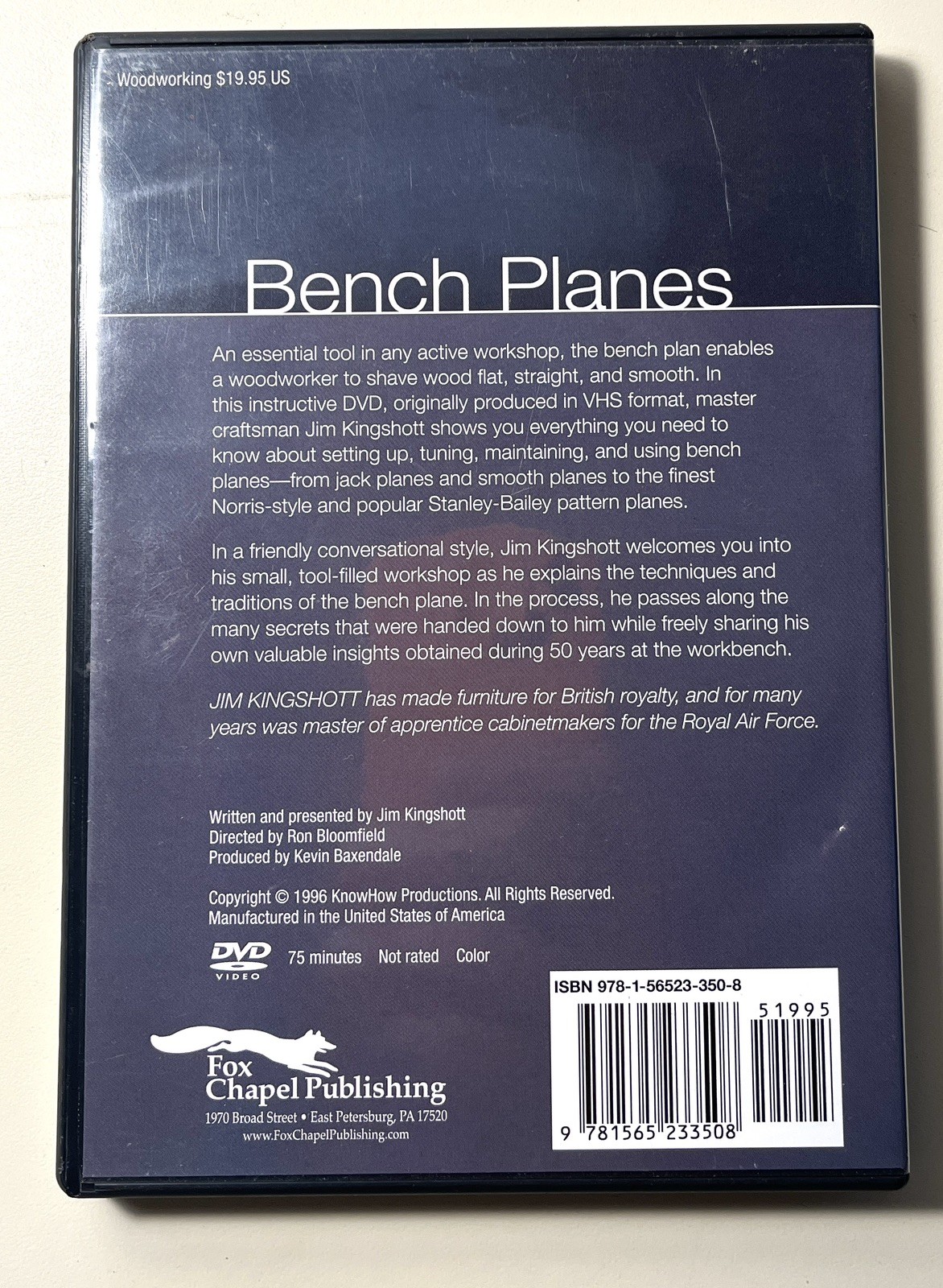 Bench Planes: Tools, Techniques,… Jim Kingshott – DVD VGC