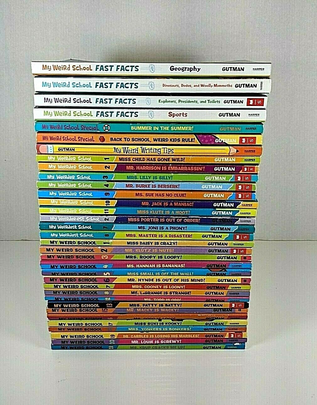Lot 34 MY WEIRD SCHOOL Children Chapter Books Series Dan Gutman SIGNED Specials